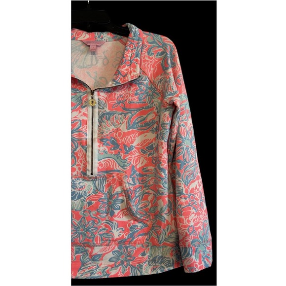 Lilly Pulitzer Skipper Popover Small Pink Sun Ray Summer Siren Pullover Pockets - Picture 4 of 4